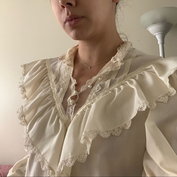 VINTAGE 70s GUNNE SAX PEASANT BLOUSE - Picture 2 of 8